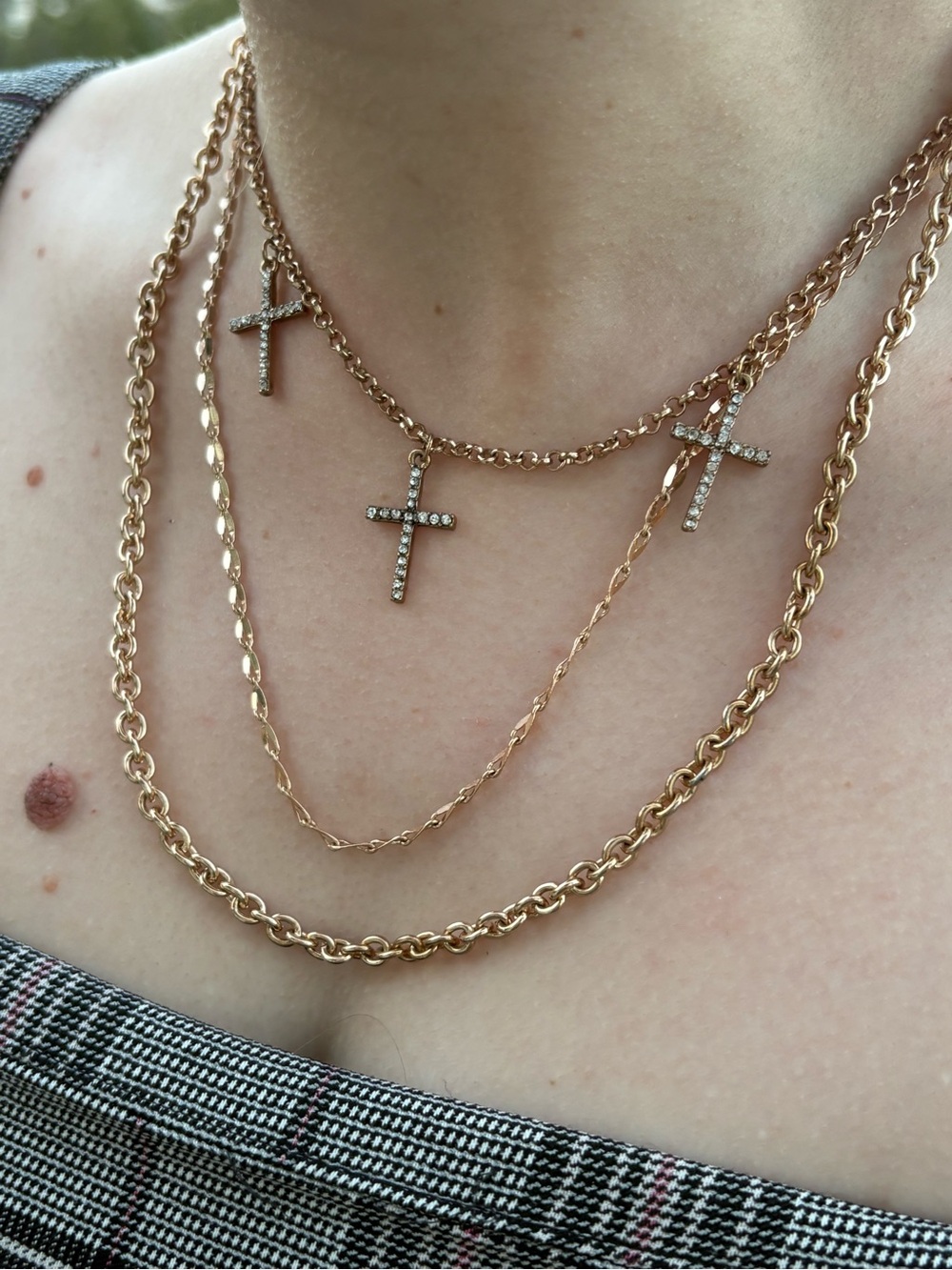 Ladies Three Chain Necklace